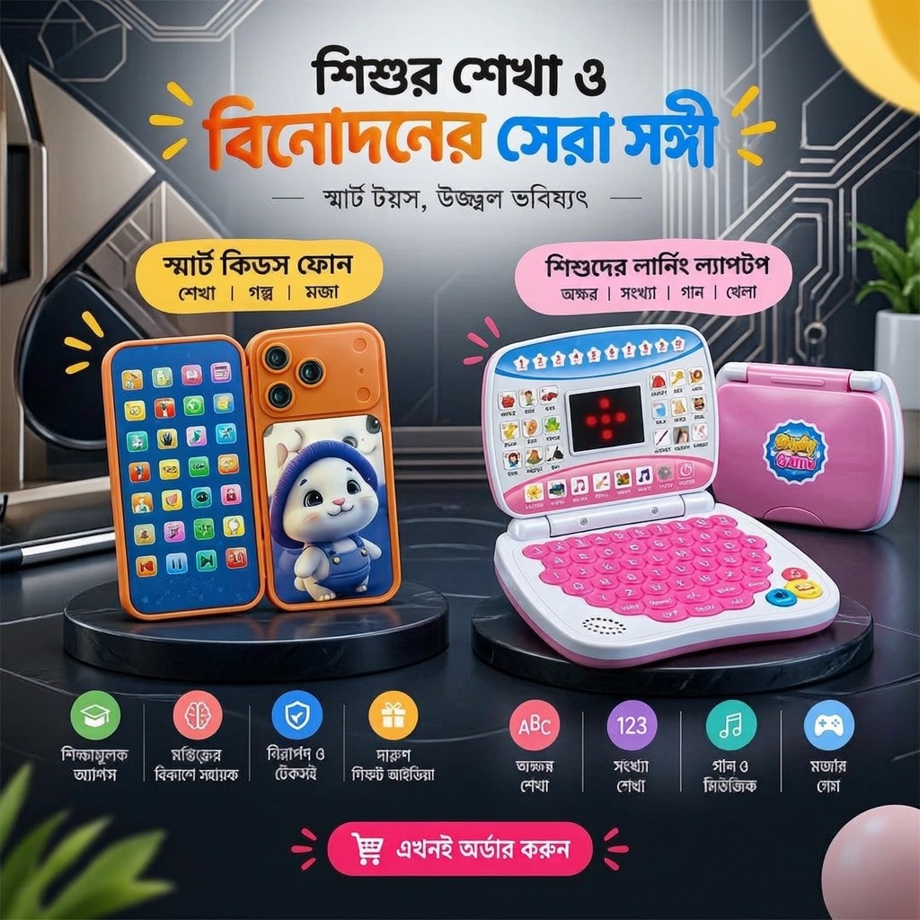 Kids Edu Phone and Learning Laptop Combo for Children
