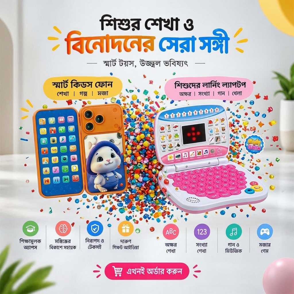 Kids Edu Phone and Learning Laptop Combo for Children